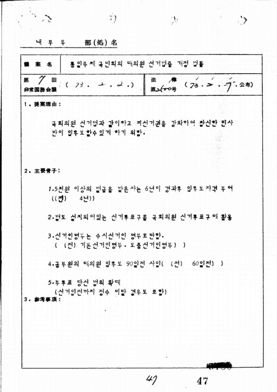 통일주체국민회의대의원선거법중개정법률 
