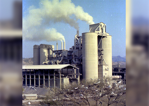 공장 굴뚝의 매연과 백로(1978)