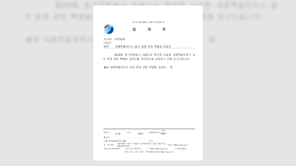 세종특별자치시 설치 등에 대한 특별법 국무회의 상정