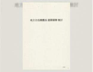 지방자치단체장 선거 관련 검토