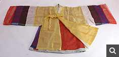 황색예복(黃色禮服) 받침복-적(赤), 기장 135cm