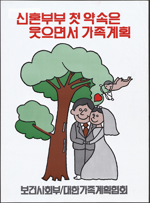 가족계획 포스터 : 신혼부부 첫 약속은 웃으면서 가족계획(1983년)