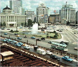 서울지하철 공사현장 서울시청 부근(1971년)