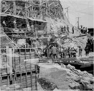 괴산 수력발전소 건설현장(1955년)