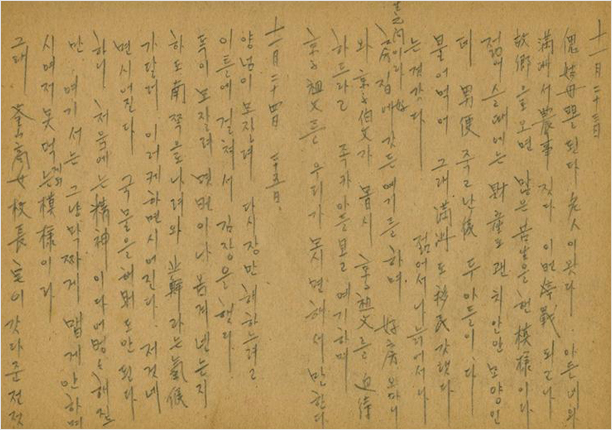 임영자 할머니의 육아일기 중 김장 관련 내용(1946년 11월 23일)