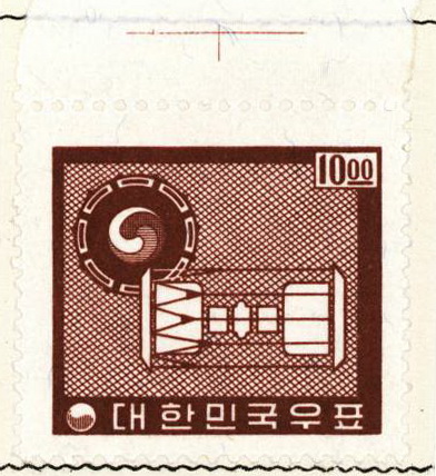 보통우표(10원:장구)