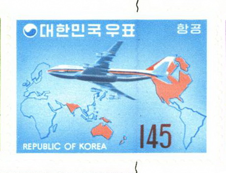 항공우표(145원:점보기)
