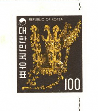 보통우표(100원:금관총 금관)