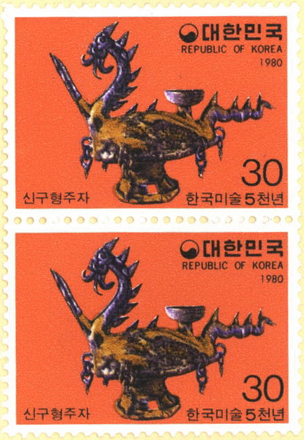 
													 		한국 미술 5천년 특별 우표(30원:신구형 주자)
													 	  