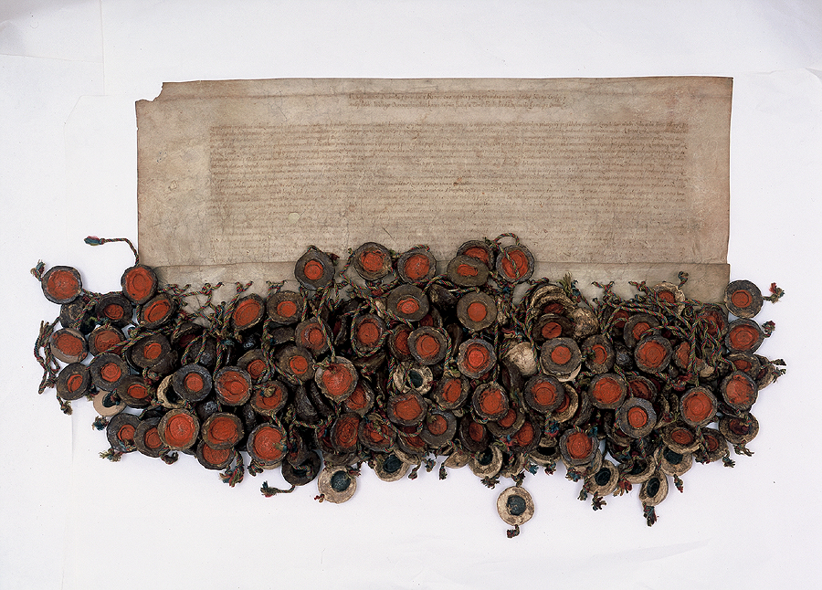 바르샤바연방 체결 문서

1573년 체결된 바르샤바연방 문서로, 양피지에 폴란드어와 라틴어로 쓰여 있으며, 당시 종교상황을 보여주는 기록물.
